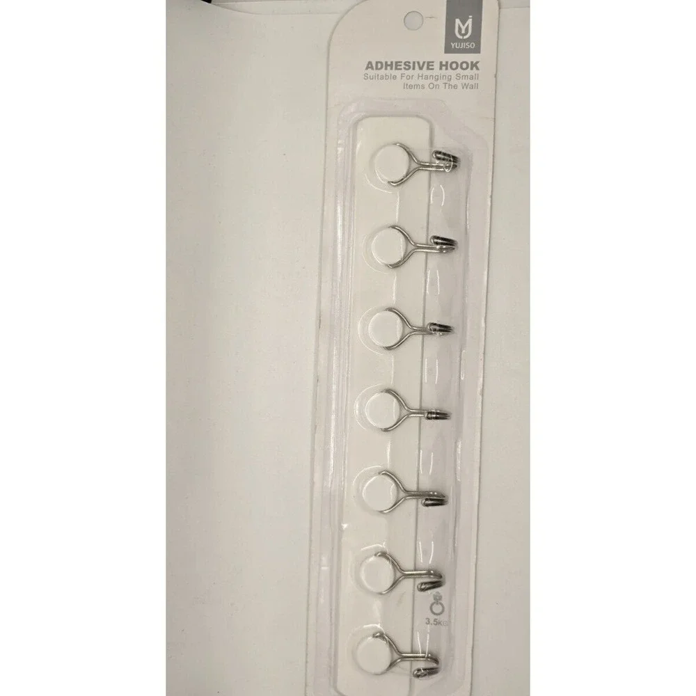 Strong Adhesive Sticky Hooks Heavy Duty Wall Stainless‎ Hook Hanger 7 hooks